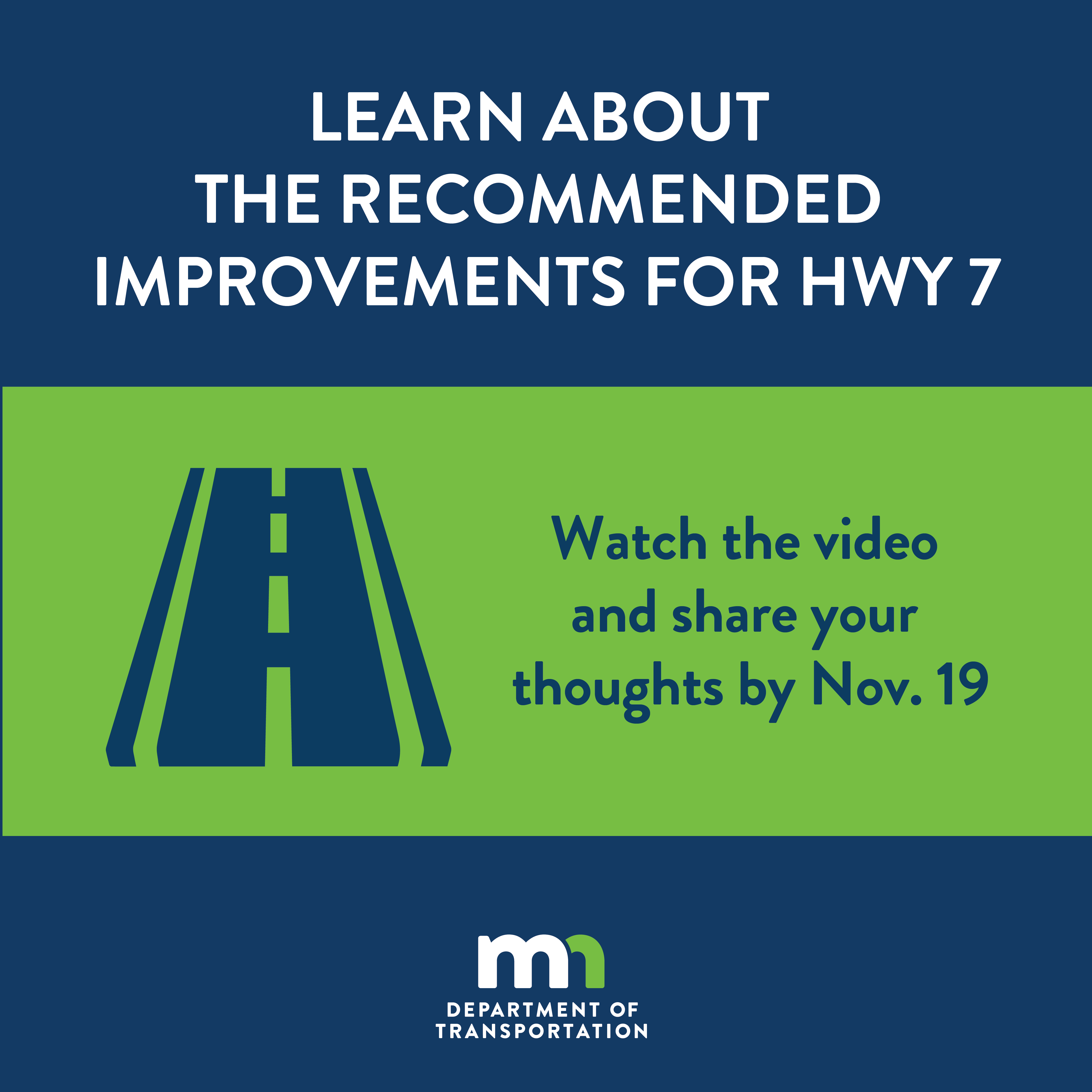 graphic reads learn about the recommended improvements for hwy 7