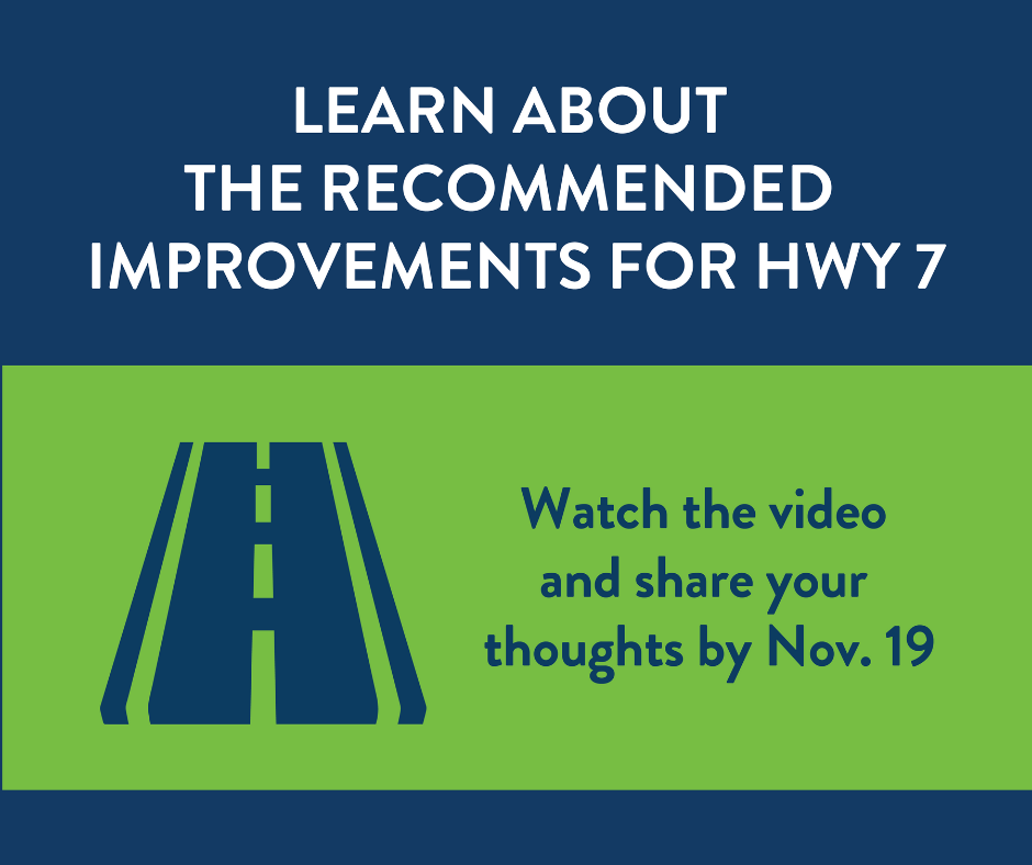 graphic reads learn about the recommended improvements for hwy 7