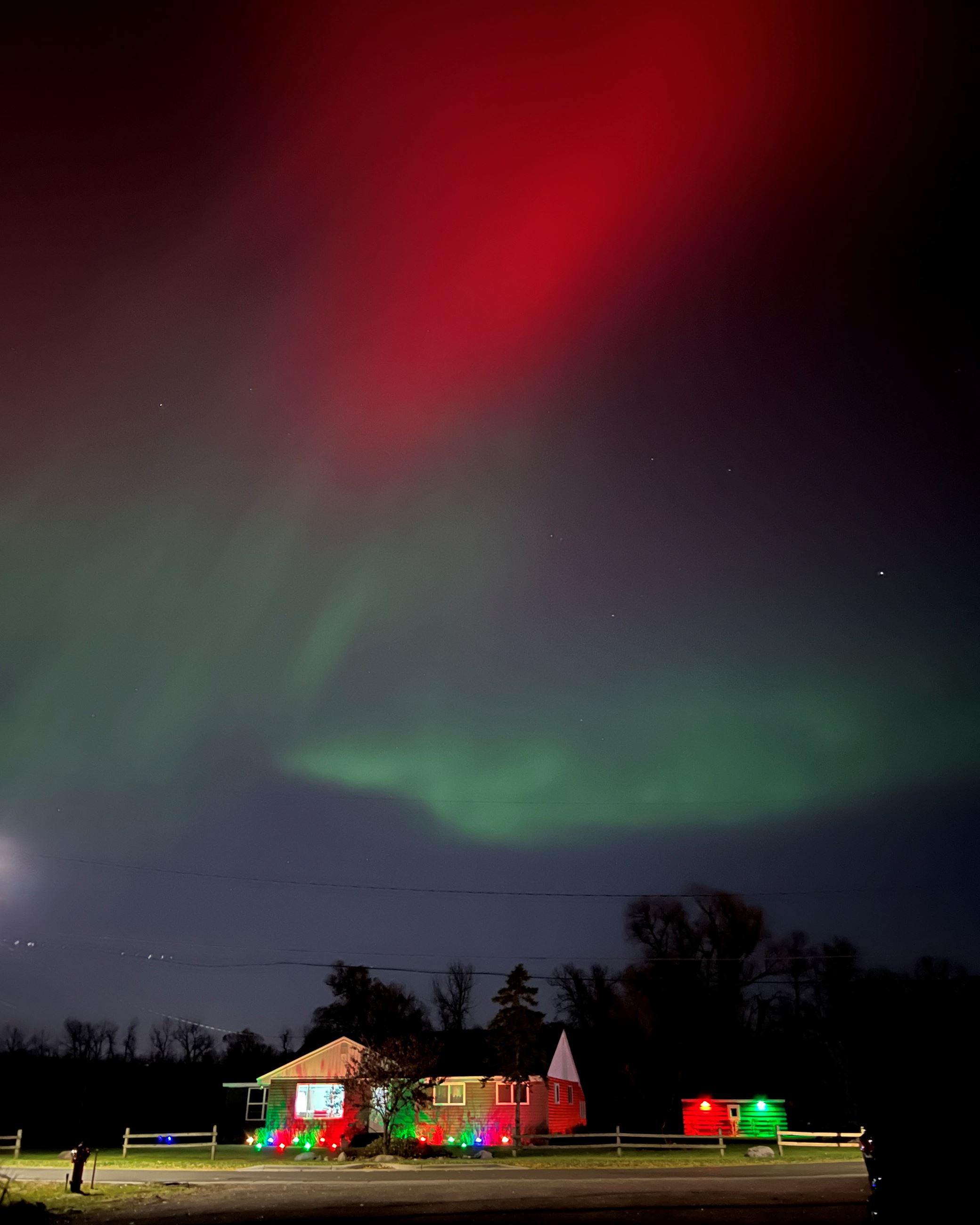 house under the northern lights