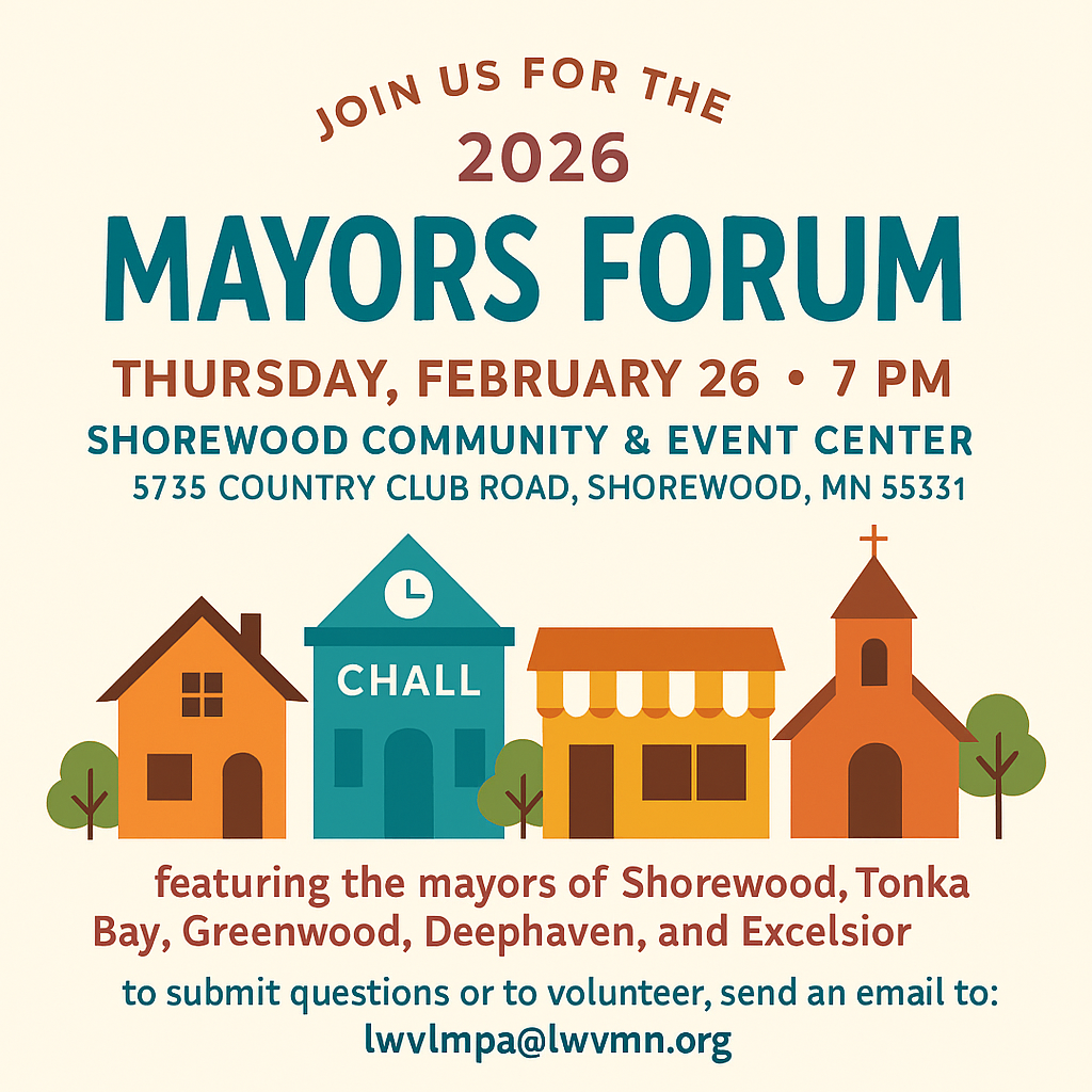 2026 South Tonka Mayors Forum Event Poster includes images of buildings and event information